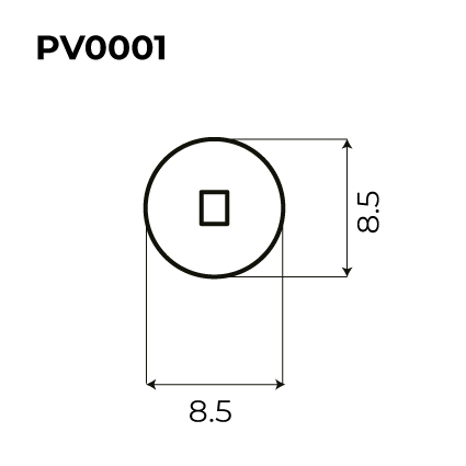 PLAQUETA PVC A PRESIÓN OVALADA 25uds
