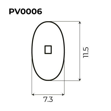 PLAQUETA PVC A PRESIÓN OVALADA 25uds