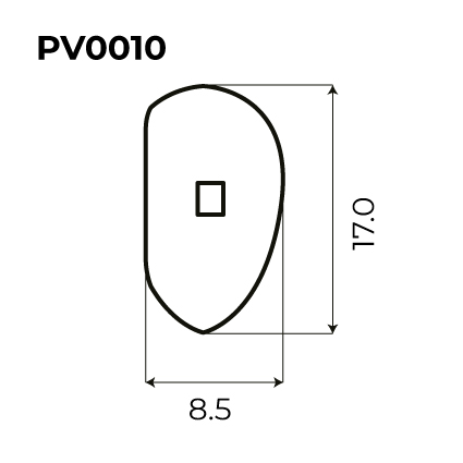 PLAQUETA PVC A TORNILLO 15mm IZDA/DCHA 50uds