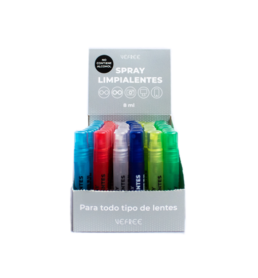 EXPOSITOR SPRAY LIMPIA GAFAS VEFREE 8ml 60uds