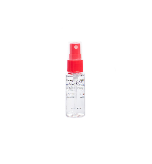 EXPOSITOR SPRAY LIMPIA GAFAS VEFREE 20ml ROJO 24uds
