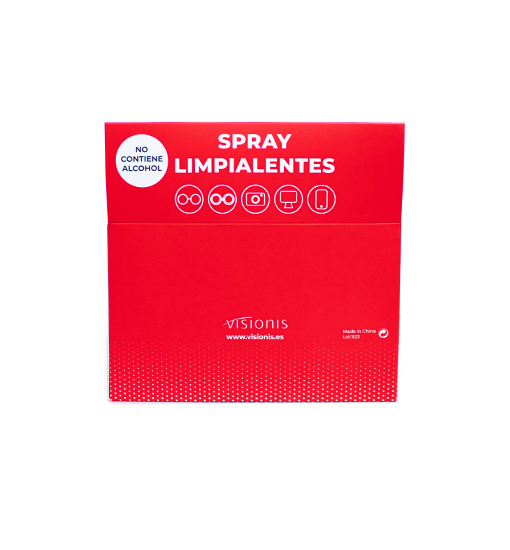 EXPOSITOR SPRAY LIMPIA GAFAS VEFREE 20ml ROJO 24uds