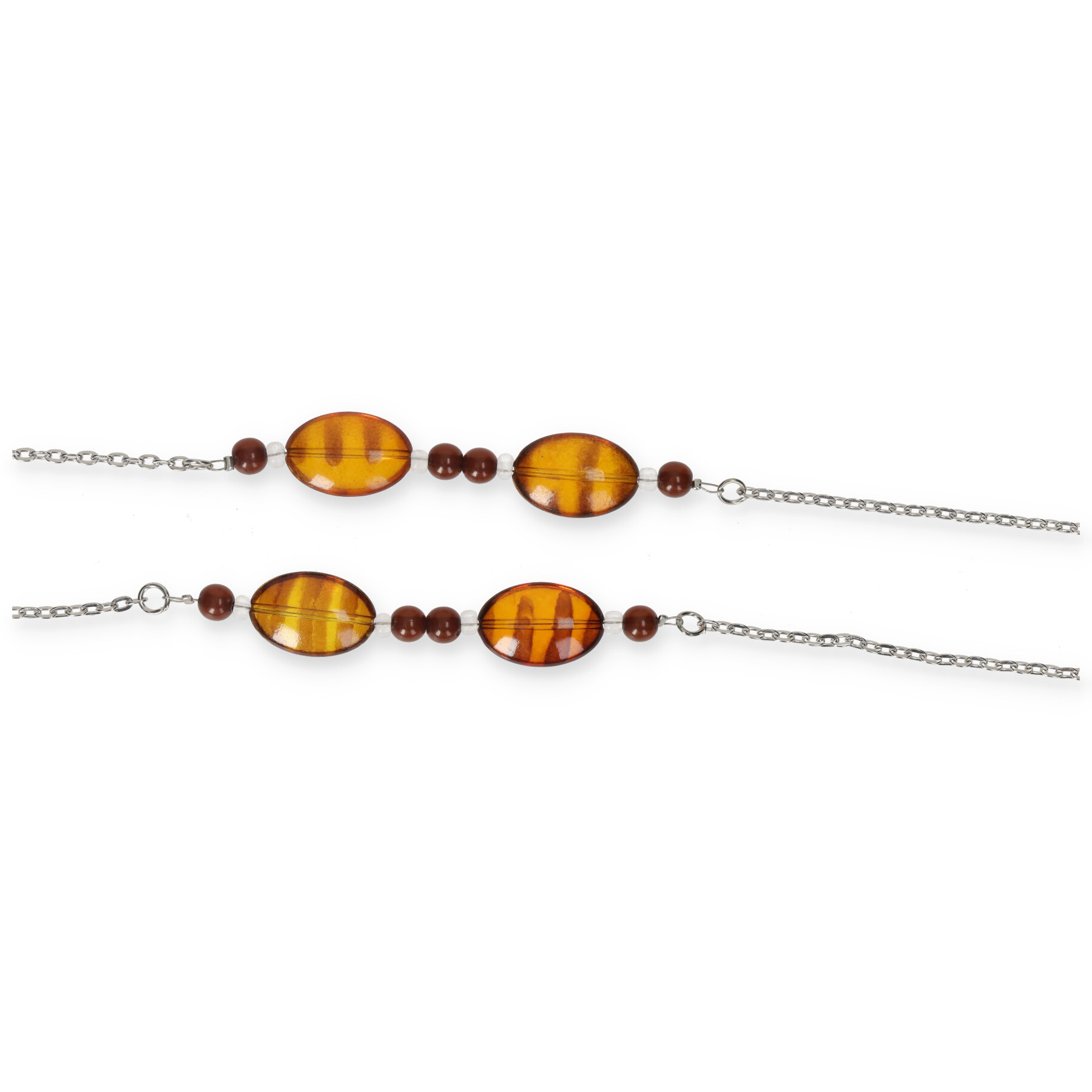 CADENA PERLAS MARRÓN 6uds