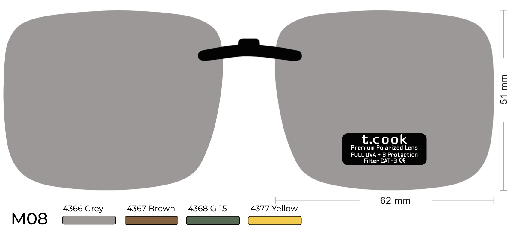T.COOK SUPLEMENTO M08 PINZA FIJA 62x51