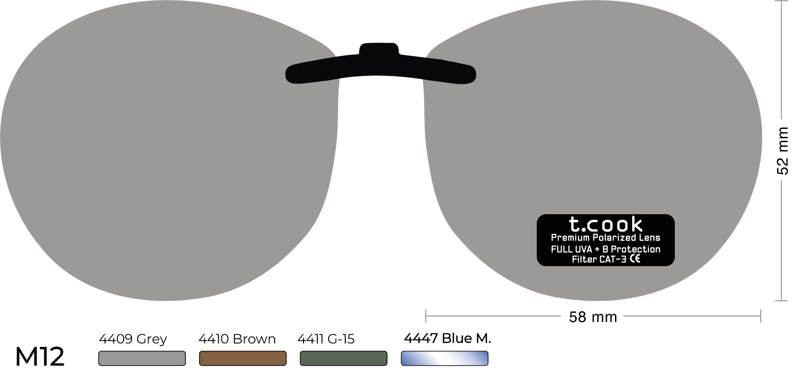 T.COOK SUPLEMENTO M12 PINZA FIJA 58x52