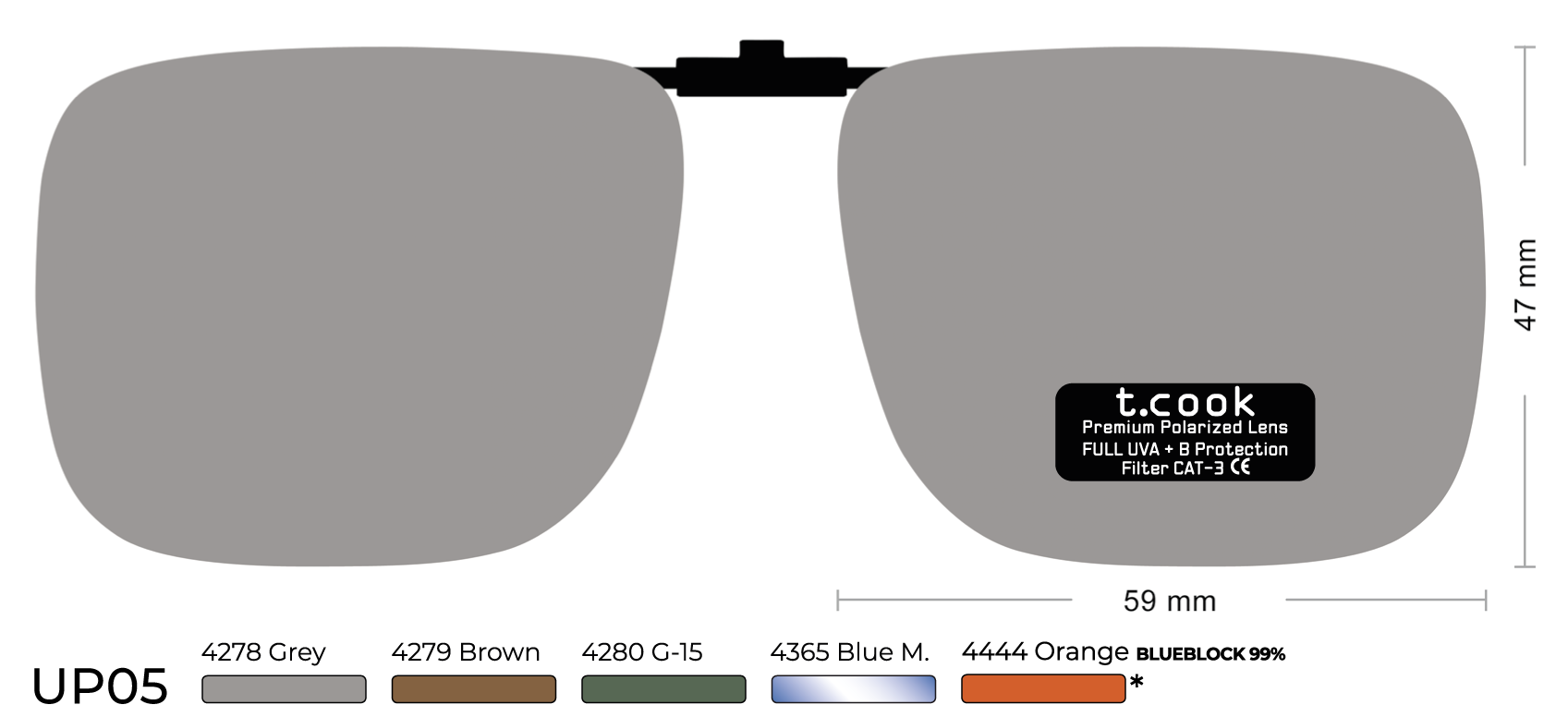 T.COOK SUPLEMENTO UP05 PINZA ABATIBLE 59x47