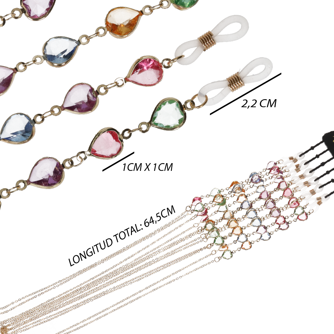 CADENA GAFAS  PERLAS M.82 6uds