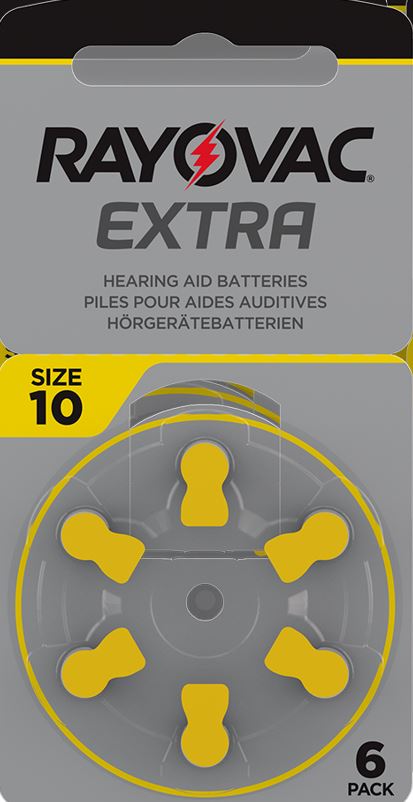 PILA RAYOVAC 10AU-6XE AMARILLA 1 RUEDA(6 PILAS)