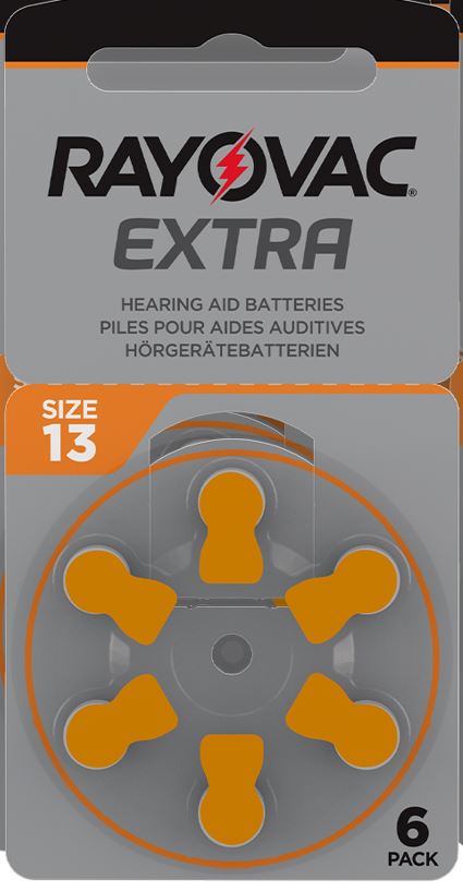 PILA RAYOVAC 13AU-6XE NARANJA 1 RUEDA(6 PILAS)