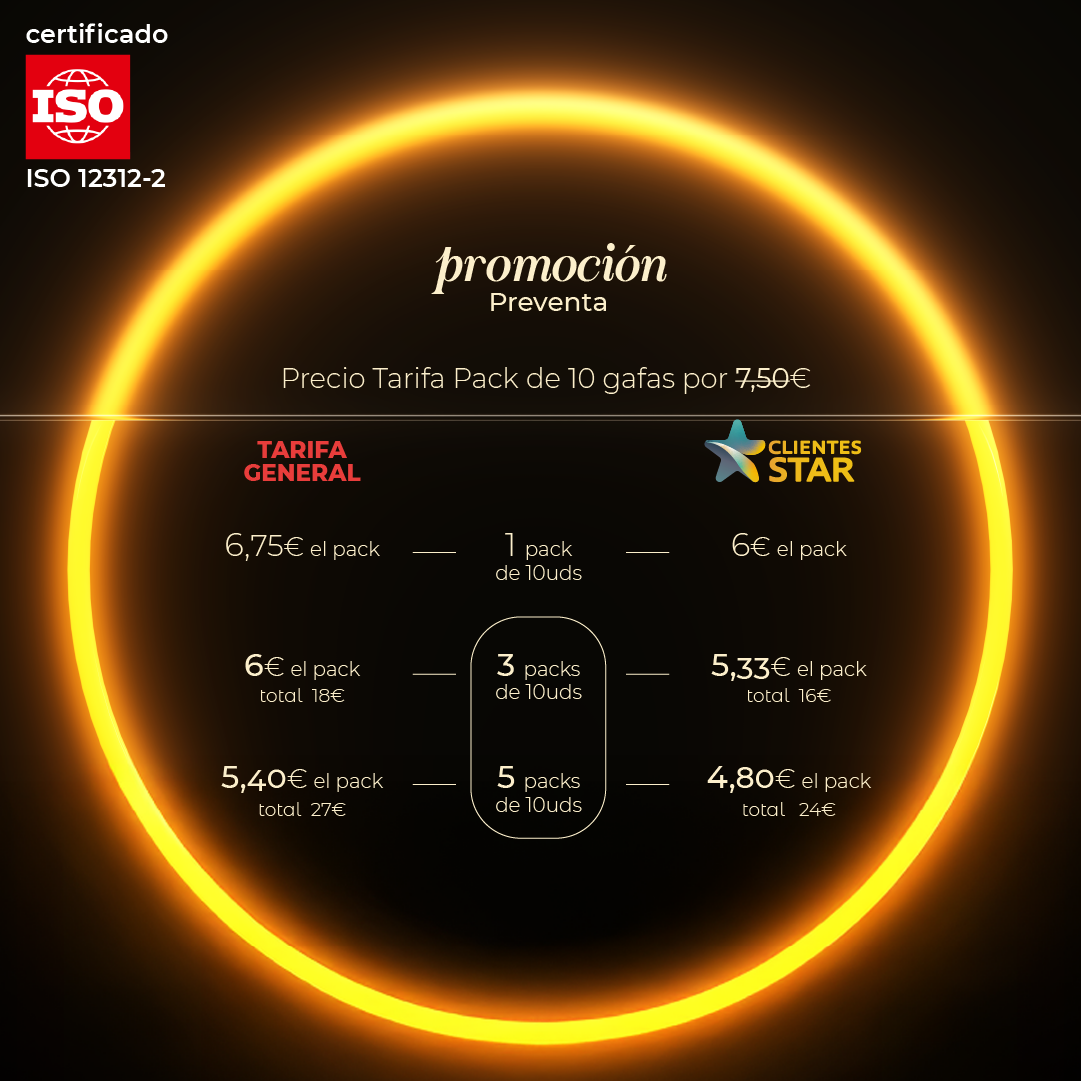 GAFAS ECLIPSE SOLAR PACK 10 UDS (No disponible)