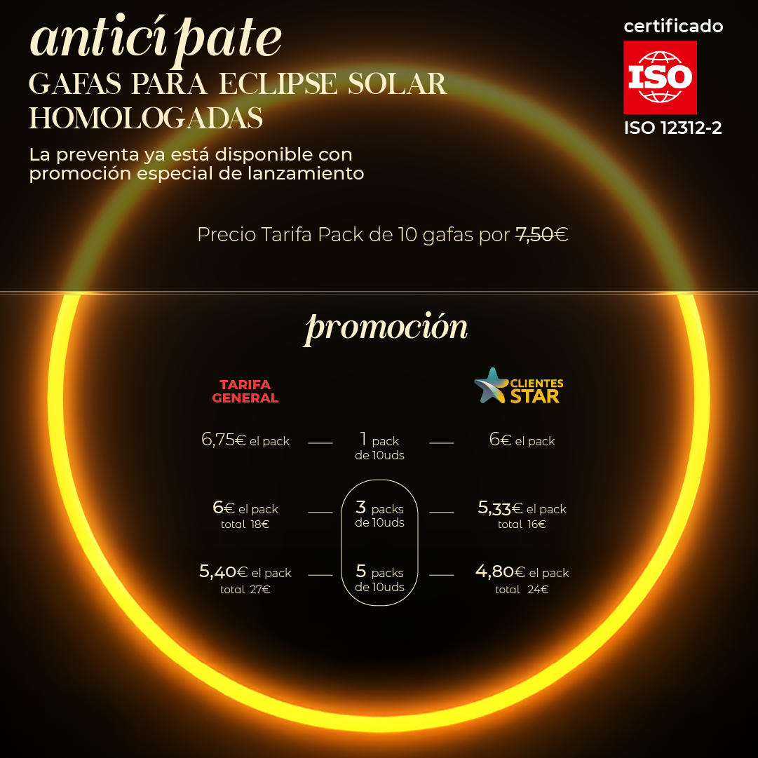GAFAS ECLIPSE SOLAR PACK 10 UDS (No disponible)