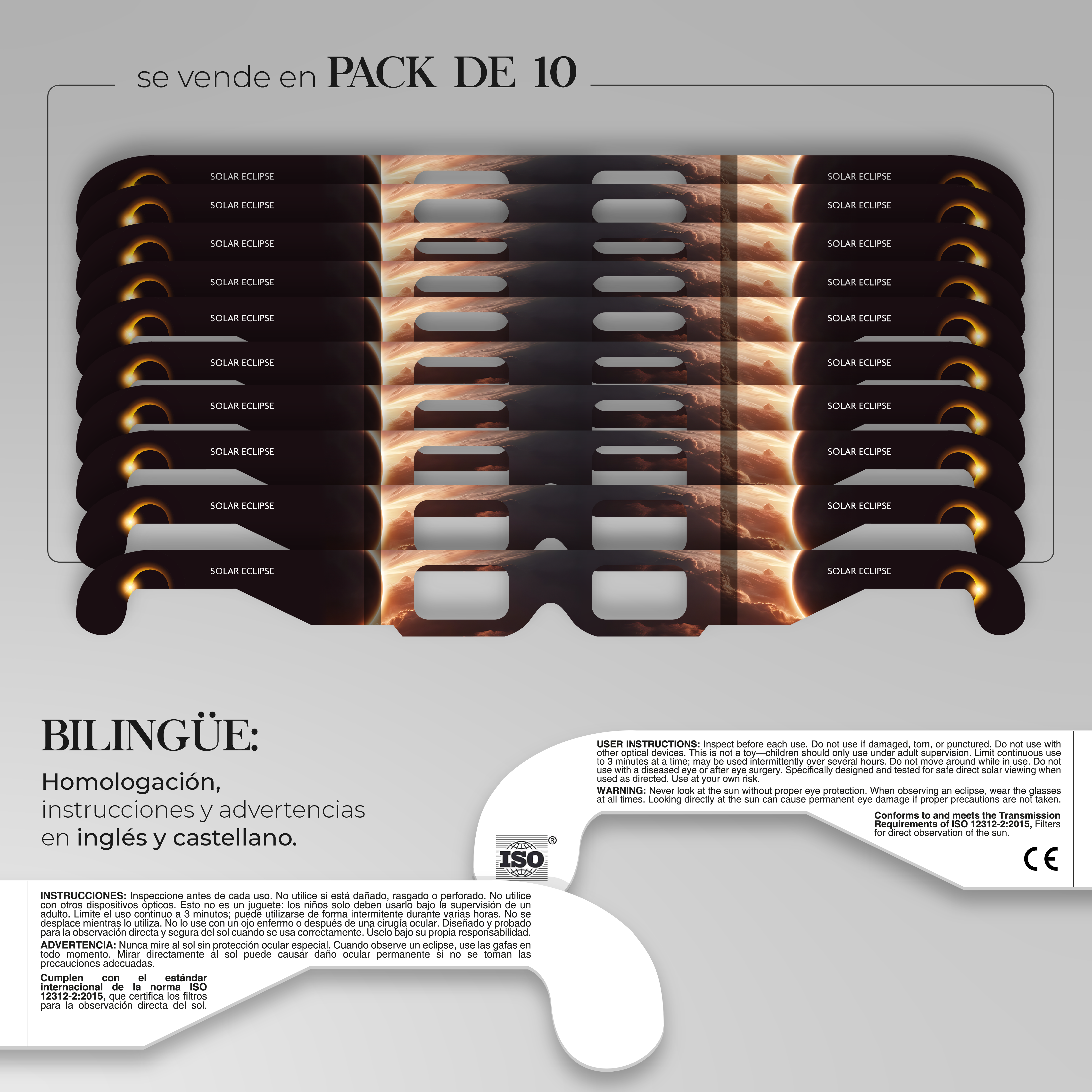 -GAFAS ECLIPSE SOLAR PACK 10 UDS