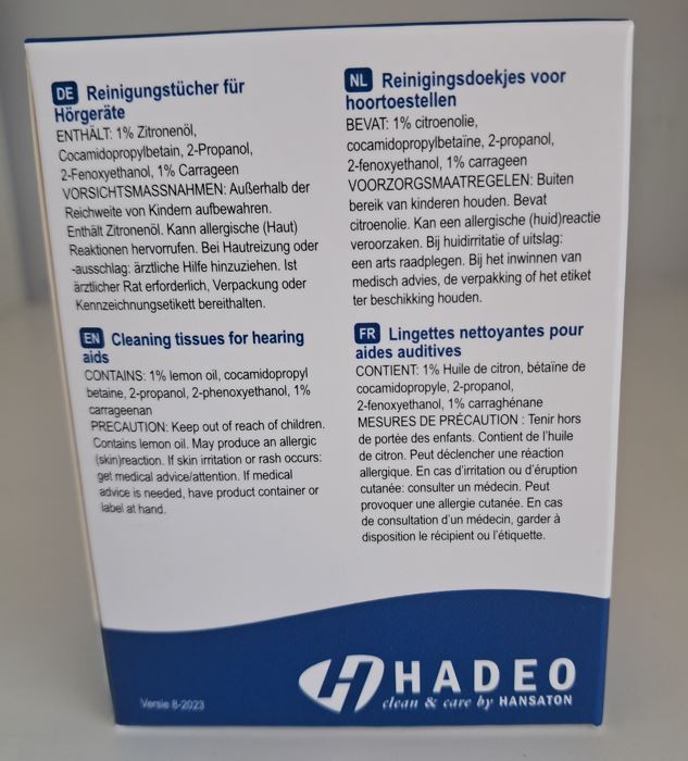 TOALLITAS LIMPIEZA AUDÍFONO 25uds