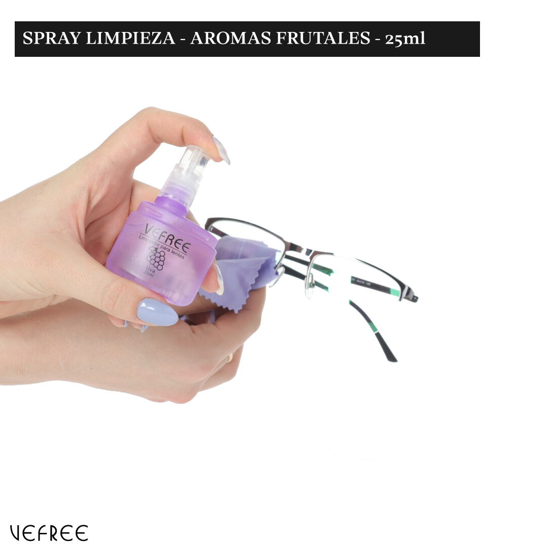EXPOSITOR SPRAY LIMPIA GAFAS VEFREE AROMAS  25ml 24uds