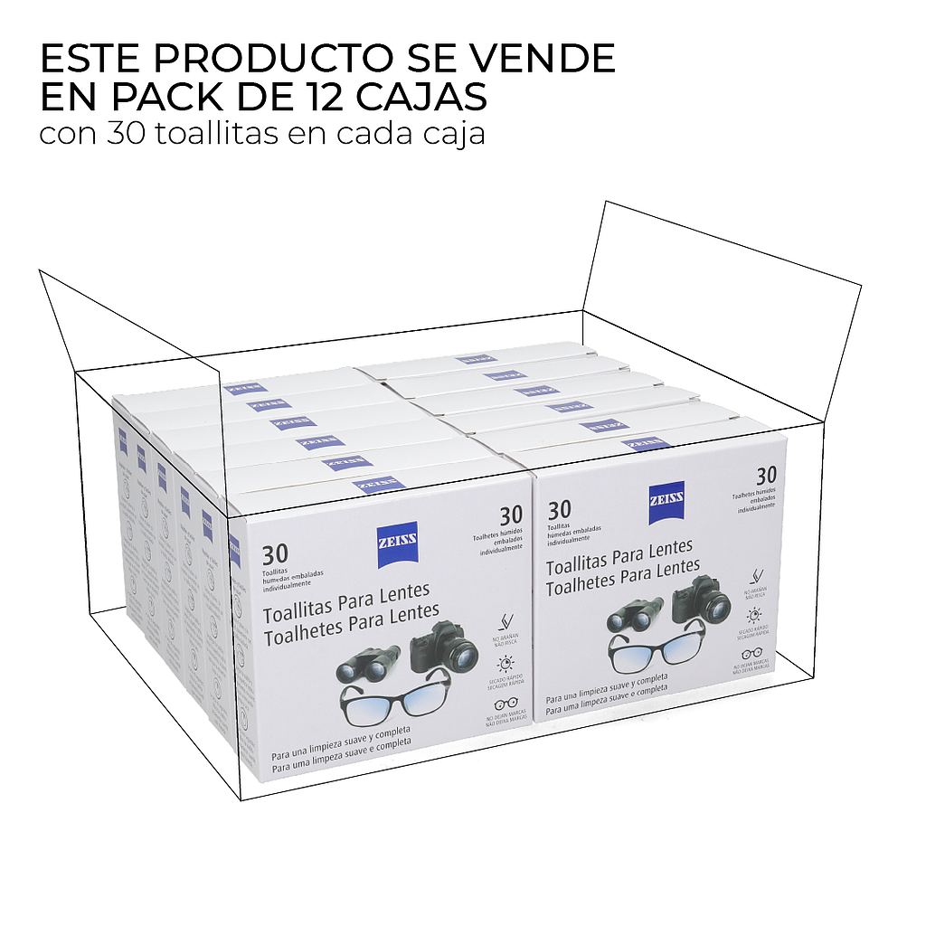 ZEISS TOALLITAS LIMPIALENTES 30 uds PACK 12 uds