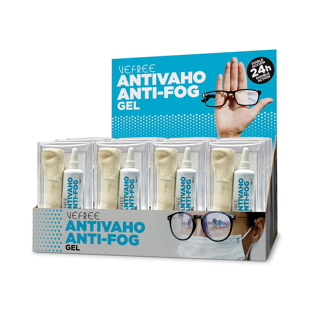 -EXPOSITOR VEFREE GEL ANTIVAHO 10gr + GAMUZA 24uds